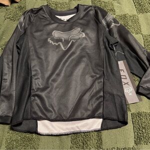 Fox Kids Black and Gray Long Sleeve Jersey